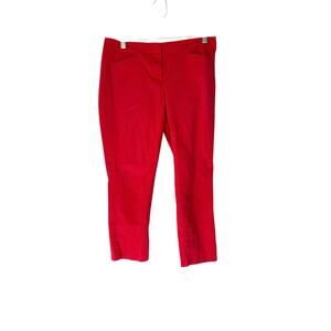 J. Jill‎ Pants Red Straight Leg Ankle Basic Classic Casual Office Size 6 Petite